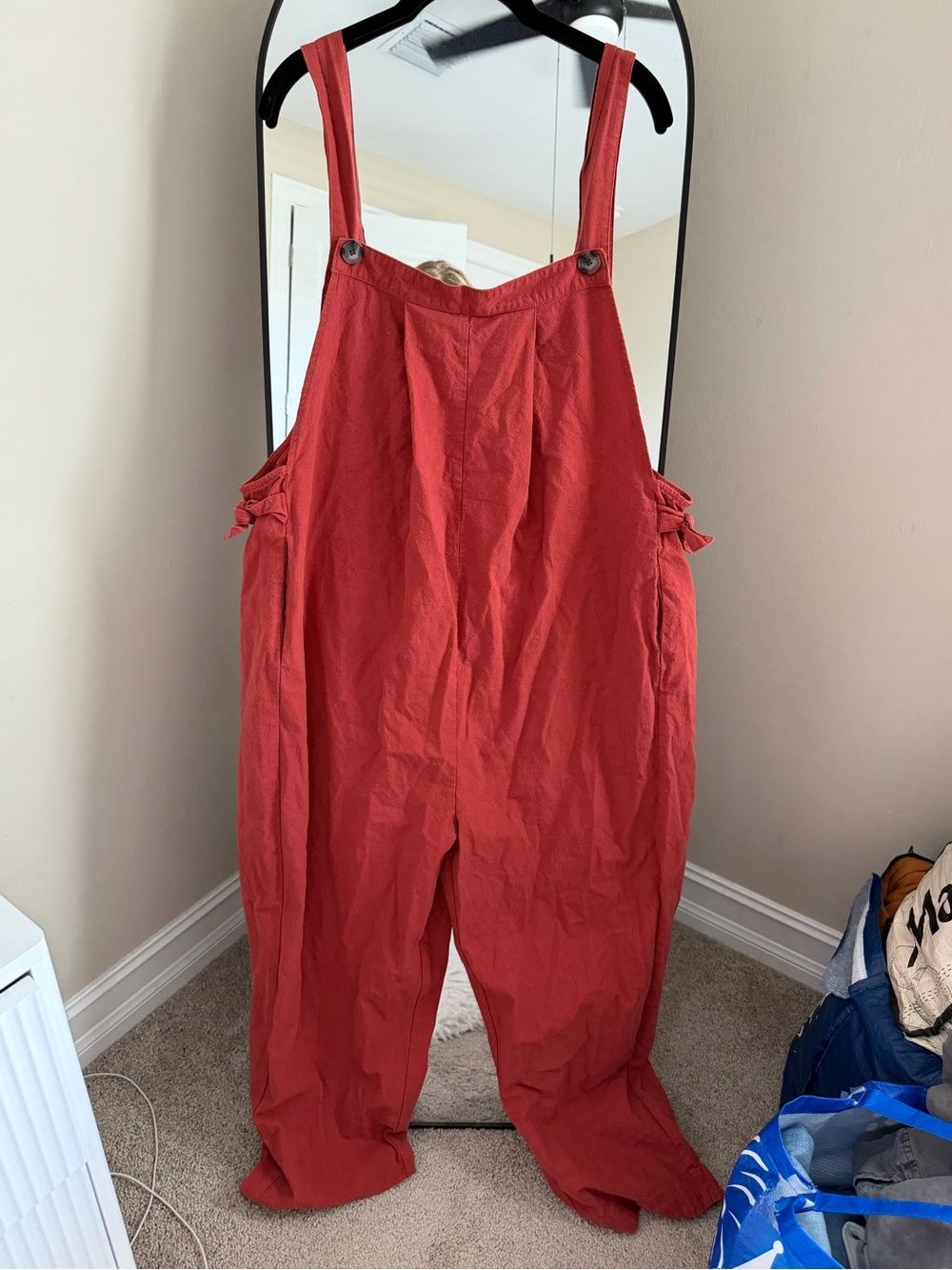 Amazon Rust Red Linen-Blend jumpsuit
